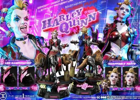 Batman Estatua Ultimate Premium Masterline Series Cyberpunk Harley Quinn 60 cm
