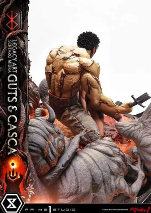 Berserk Estatua Legacy Art Kentaro Miura 1/4 Guts & Casca Bonus Version 72 cm