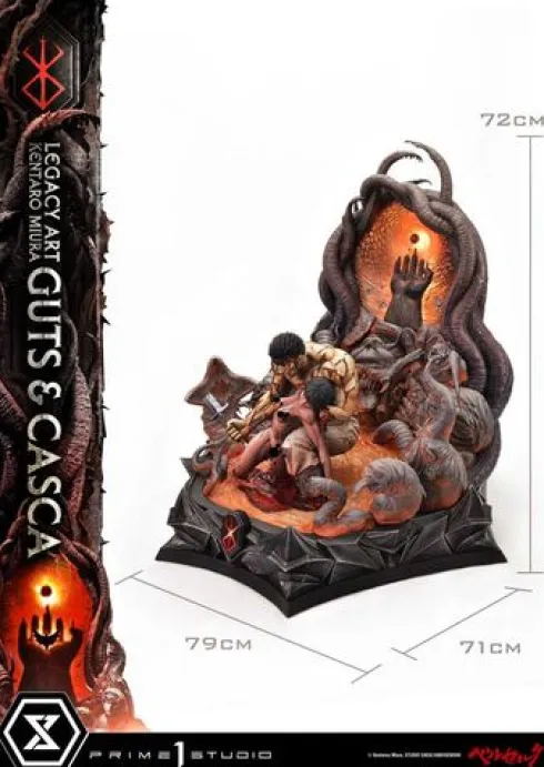 Berserk Estatua Legacy Art Kentaro Miura 1/4 Guts & Casca 72 cm