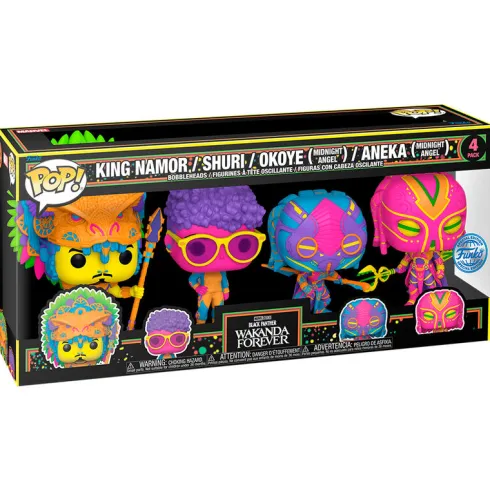 Blister 4 figuras POP Marvel Black Panther Wakanda Forever Exclusive