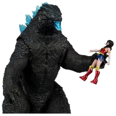 DC Justice League Monsterverse DC Multiverse Pack de 2 Figuras Wonder Woman Vs. Atomic Blast Godzilla 18 cm