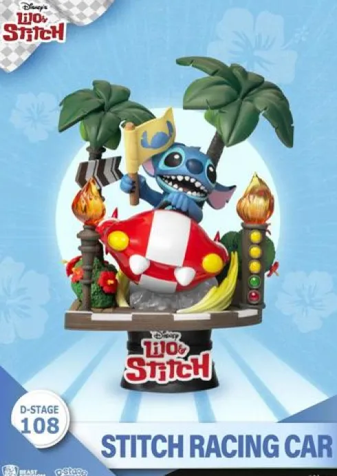 Disney: Lilo y Stitch – Diorama de PVC del coche de carreras de Stitch