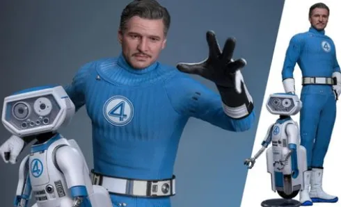 Fantastic Four First Steps Figura Movie Masterpiece 1/6 Mr Fantastic and Herbie Deluxe Version
