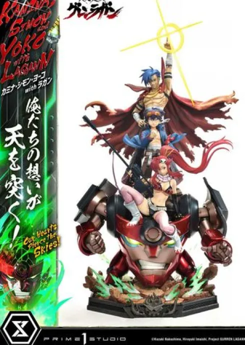 Gurren Lagann Estatua Ultimate Premium Masterline Series 1/4 Kamina, Simon & Yoko with Lagann 97 cm