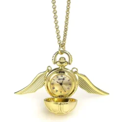 Harry Potter Collar con reloj Snitch dorada (chapado en oro)