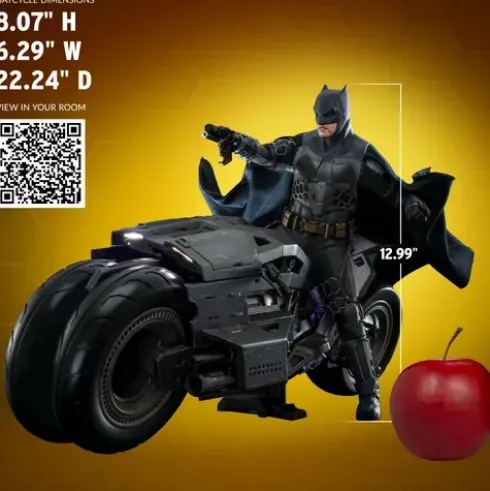 Hot Toys The Flash Figura Masterpiece 1/6 Batman & Batcycle