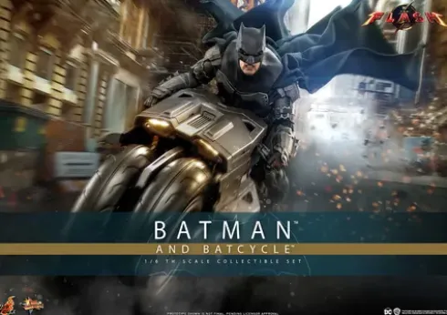 Hot Toys The Flash Figura Masterpiece 1/6 Batman & Batcycle