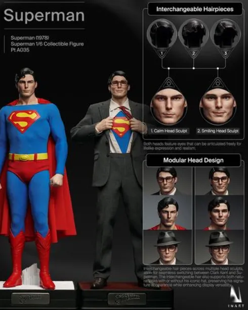 INART Superman 1978 Figura 1/6 Pack 2 Premium Version