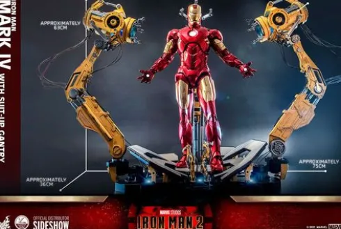 Iron Man 2 Figura 1/4 Iron Man Mark IV with Suit-Up Gantry 49 cm
