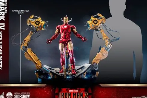 Iron Man 2 Figura 1/4 Iron Man Mark IV with Suit-Up Gantry 49 cm