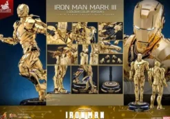 Iron Man Figura Movie Masterpiece Diecast 1/6 Iron Man Mark III (Gold Color Version) Hot Toys Exclusive 33 cm