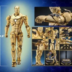 Iron Man Figura Movie Masterpiece Diecast 1/6 Iron Man Mark III (Gold Color Version) Hot Toys Exclusive 33 cm