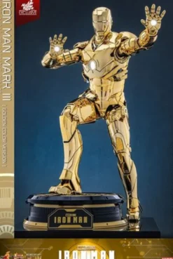 Iron Man Figura Movie Masterpiece Diecast 1/6 Iron Man Mark III (Gold Color Version) Hot Toys Exclusive 33 cm