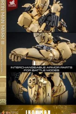 Iron Man Figura Movie Masterpiece Diecast 1/6 Iron Man Mark III (Gold Color Version) Hot Toys Exclusive 33 cm