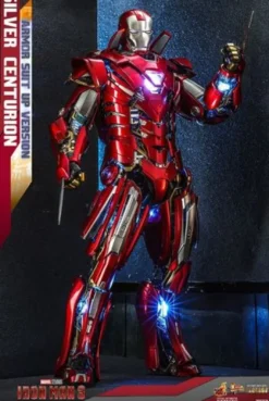 Iron Man 3 Figura Movie Masterpiece 1/6 Silver Centurion (Armor Suit Up Version) 32 cm