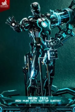 Iron Man 2 Figura 1/6 Neon Tech Iron Man with Suit-Up Gantry 32 cm