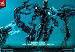 Iron Man 2 Figura 1/6 Neon Tech Iron Man with Suit-Up Gantry 32 cm