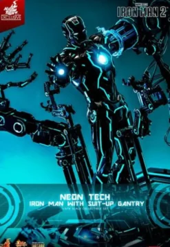 Iron Man 2 Figura 1/6 Neon Tech Iron Man with Suit-Up Gantry 32 cm