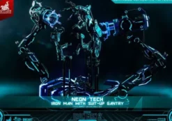 Iron Man 2 Figura 1/6 Neon Tech Iron Man with Suit-Up Gantry 32 cm
