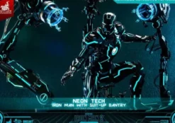 Iron Man 2 Figura 1/6 Neon Tech Iron Man with Suit-Up Gantry 32 cm