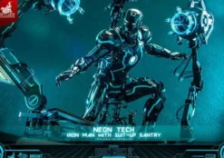 Iron Man 2 Figura 1/6 Neon Tech Iron Man with Suit-Up Gantry 32 cm