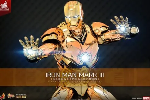 Iron Man Movie Masterpiece Diecast Action Figure 1/6 Iron Man Mark III (Golden & Copper Gold Version) Hot Toys Exclusive 33 cm
