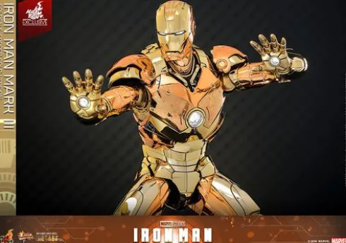 Iron Man Movie Masterpiece Diecast Action Figure 1/6 Iron Man Mark III (Golden & Copper Gold Version) Hot Toys Exclusive 33 cm