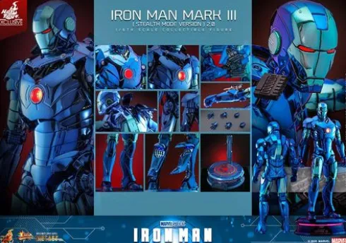 Iron Man Movie Masterpiece Diecast 1/6 Iron Man Mark III (Stealth Mode Ver.) 2.0 Hot Toys Exclusive 33 cm