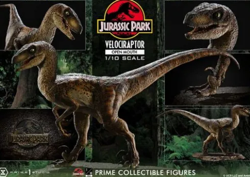 Jurassic Park Estatua Prime Collectibles 1/10 Velociraptor Open Mouth 19 cm