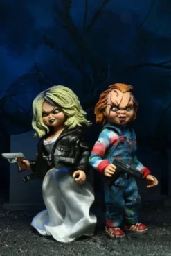 La novia de Chucky Pack de 2 Figuras Clothed Chucky & Tiffany 14 cm