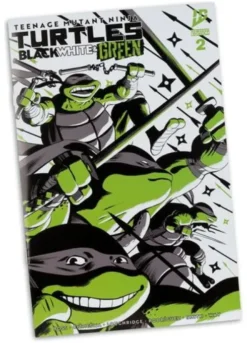 Las Tortugas Ninja Page Punchers Figura Michelangelo (Black White & Green) (Red Platinum Edition) 13 cm