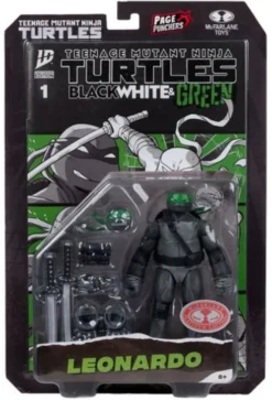 Las Tortugas Ninja Page Punchers Figura Leonardo (Black White & Green) (Red Platinum Edition) 13 cm