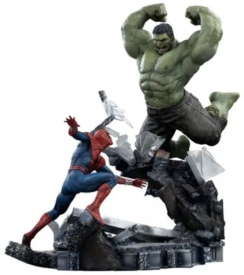 Marvel Comics Estatua 1/10 Art Scale Spider-Man vs Hulk 38 cm