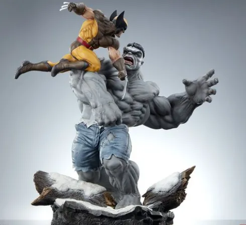 Marvel Estatua Premium Format Grey Hulk vs Wolverine