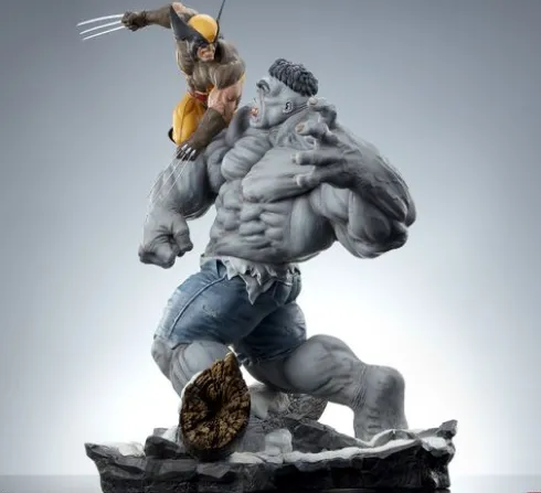 Marvel Estatua Premium Format Grey Hulk vs Wolverine
