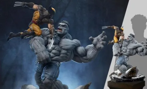 Marvel Estatua Premium Format Grey Hulk vs Wolverine