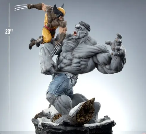 Marvel Estatua Premium Format Grey Hulk vs Wolverine