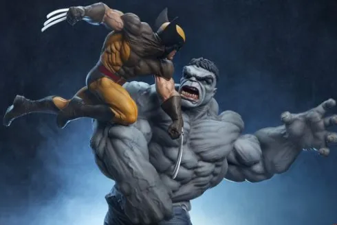 Marvel Estatua Premium Format Grey Hulk vs Wolverine