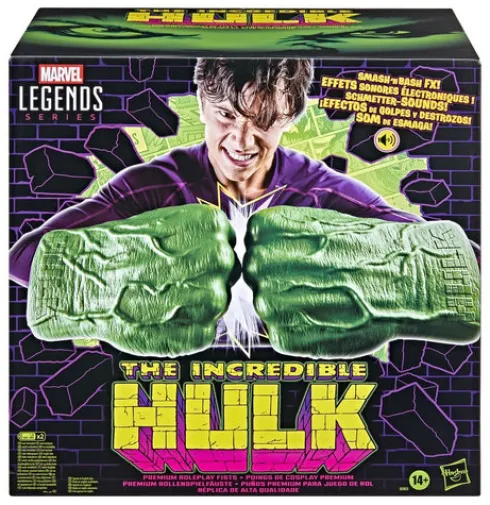 Marvel Legends Series Incredible Hulk Premium Role-play Fists with Smash ‘N Bash Sound FX