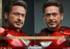 Marvel Los Vengadores Figura Movie Masterpiece Diecast 1/6 Iron Man Mark VI (2.0) with Suit-Up Gantry 32 cm