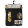 Pack Disfraz Túnica Mago Hufflepuff con corbata y 5 tatuajes Harry Potter