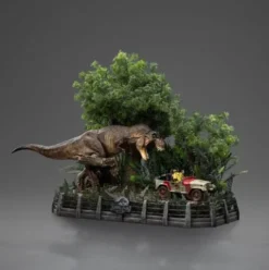 Parque Jurásico Estatua 1/20 Demi Art Scale T-Rex attacks Donald Gennaro 30 cm