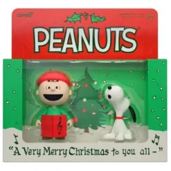 Peanuts pack de 2 Figuras ReAction Brown and Snoopy (Caroling) 10 cm