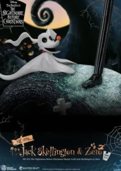 Pesadilla antes de Navidad Estatua Master Craft Jack Skellington & Zero 39 cm