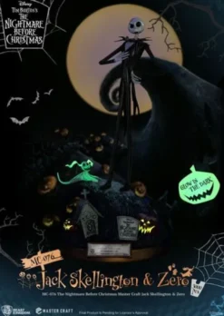 Pesadilla antes de Navidad Estatua Master Craft Jack Skellington & Zero 39 cm