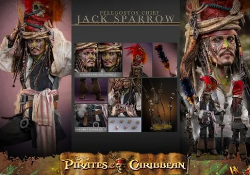 Piratas del Caribe: El Cofre del Hombre Muerto Figura DX 1/6 Pelegostos Chief Jack Sparrow