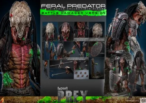 Predator: Prey Figura Movie Masterpiece 1/6 Feral Predator (Battle Damaged Version) 37 cm