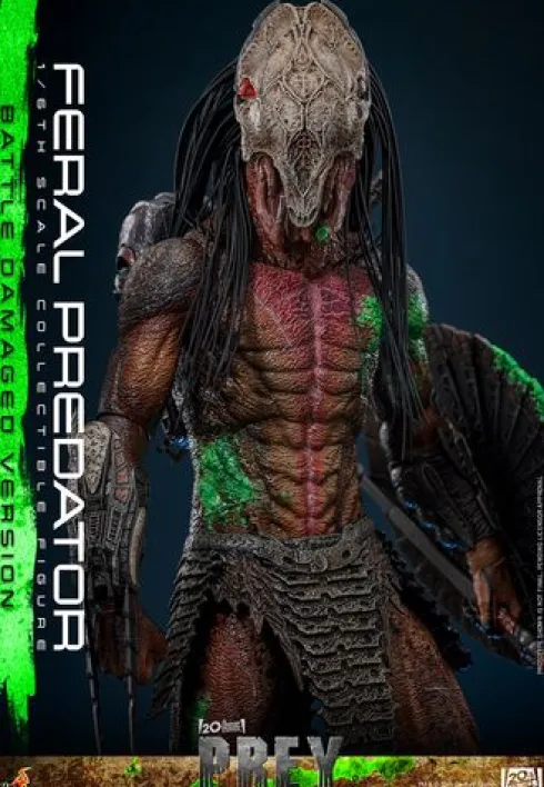 Predator: Prey Figura Movie Masterpiece 1/6 Feral Predator (Battle Damaged Version) 37 cm
