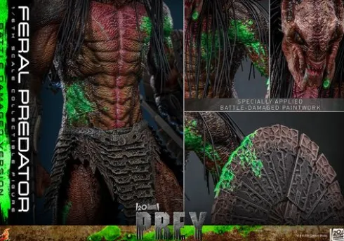 Predator: Prey Figura Movie Masterpiece 1/6 Feral Predator (Battle Damaged Version) 37 cm