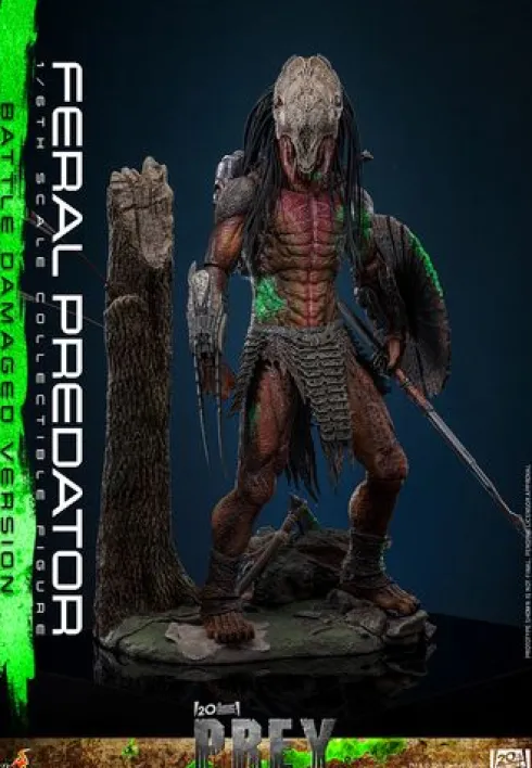 Predator: Prey Figura Movie Masterpiece 1/6 Feral Predator (Battle Damaged Version) 37 cm